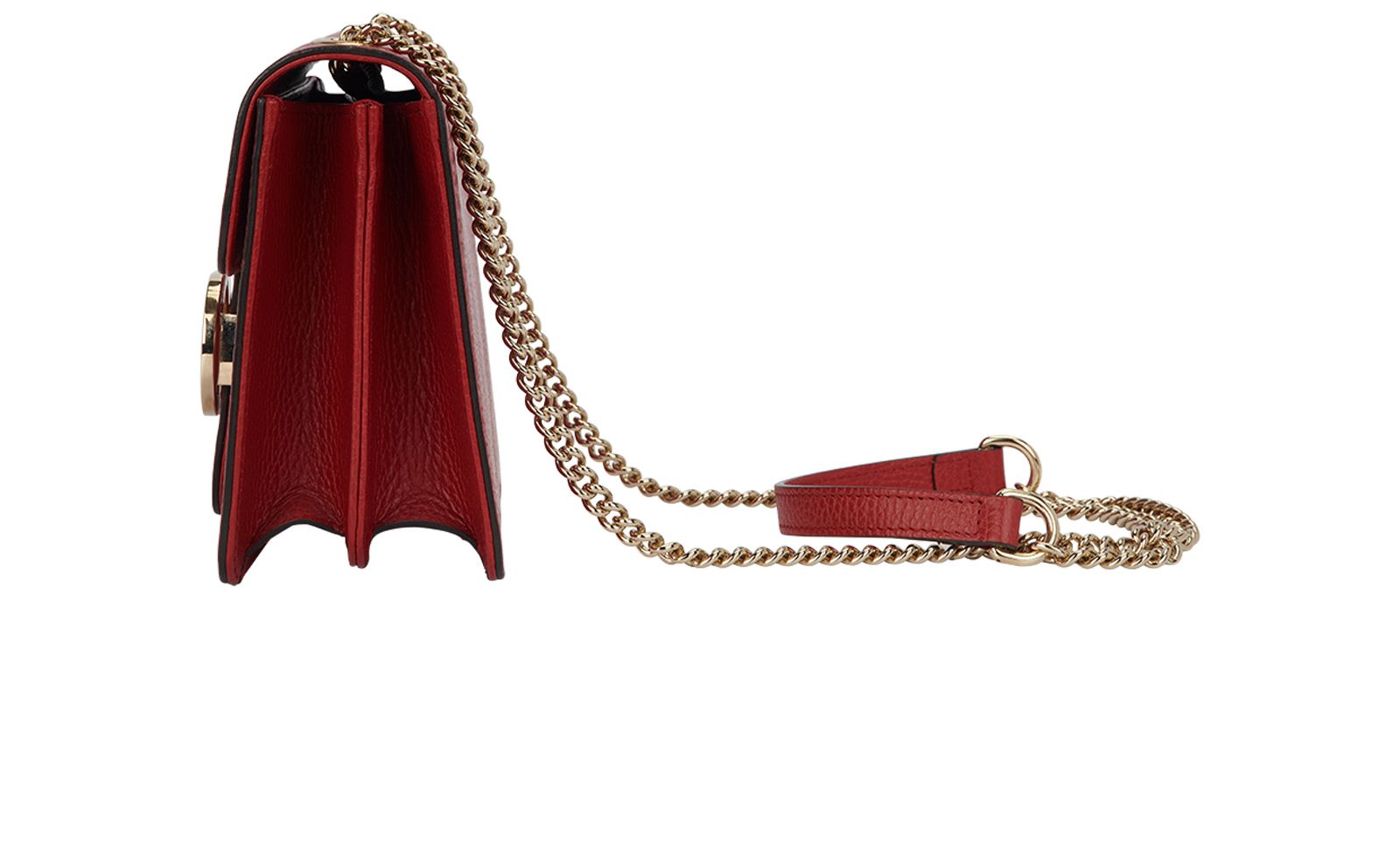 Interlocking G Crossbody Bag, &pound;410, Handbags, Red, Leather, Bottom view